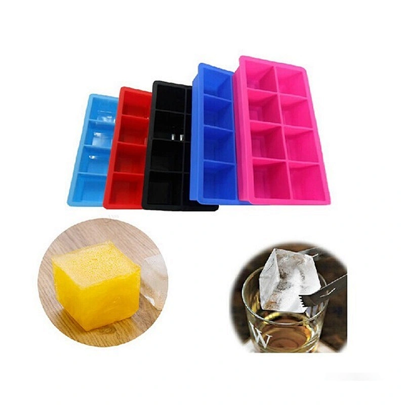 6-Cube Silicone Ice Tray Mold Set One quan Pack of 2 Silicone Ice Cube Tray