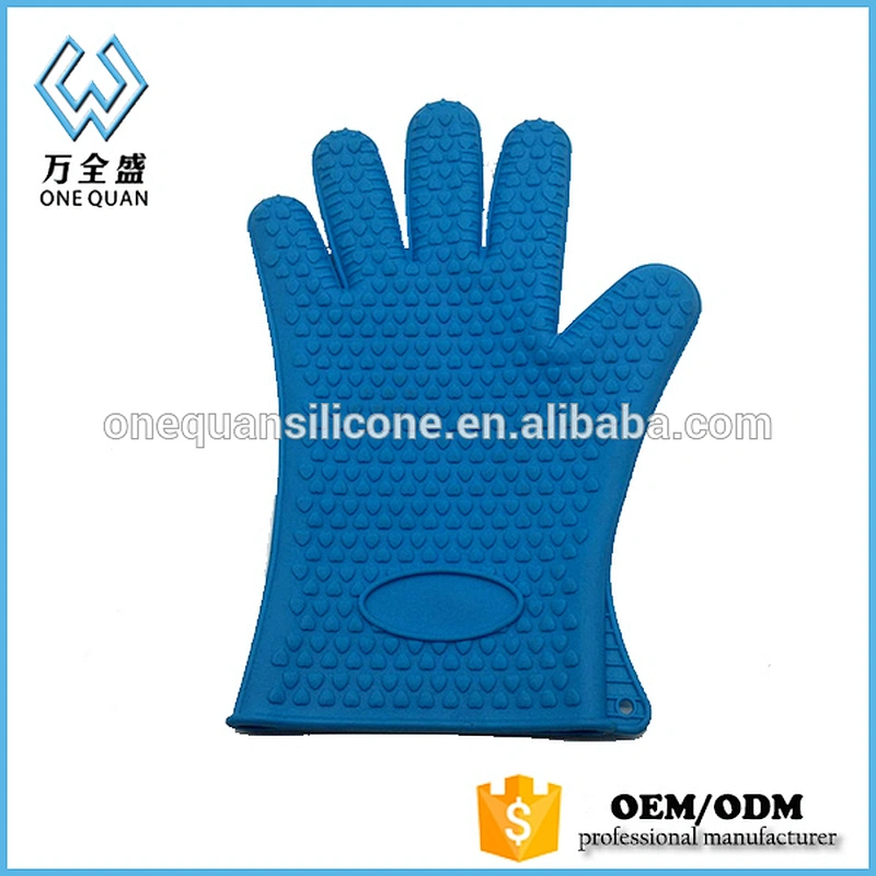 High Quality Heat Resistant Silicone Bbq Glove With Fingers Insulated