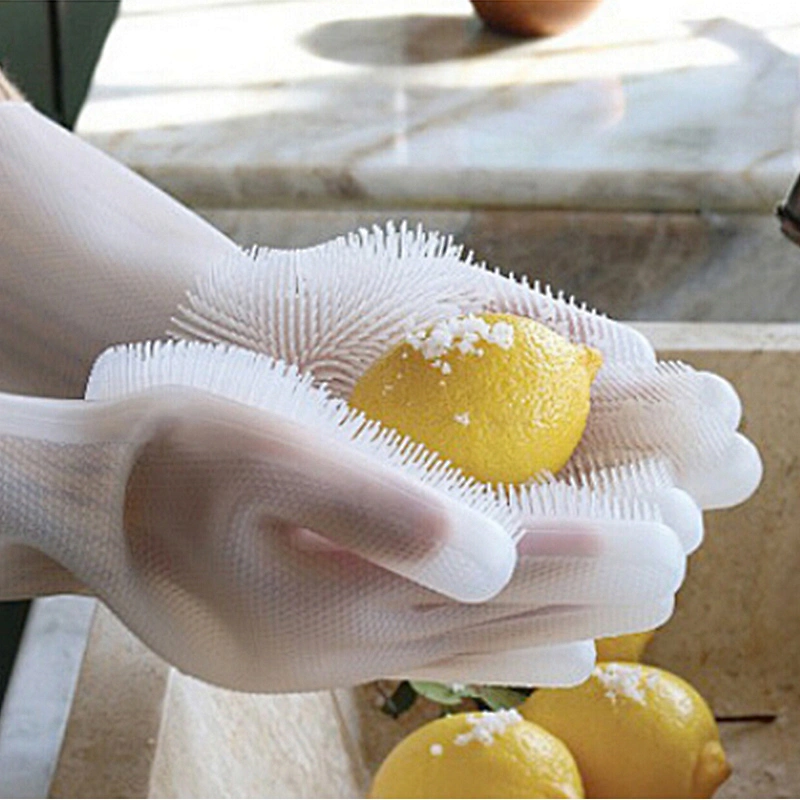 Silicone Gloves Wash Scrubber Heat Resistant Reusable Brush Silicone Dish Scrubber for Cleaning Household Dish Washing the Car