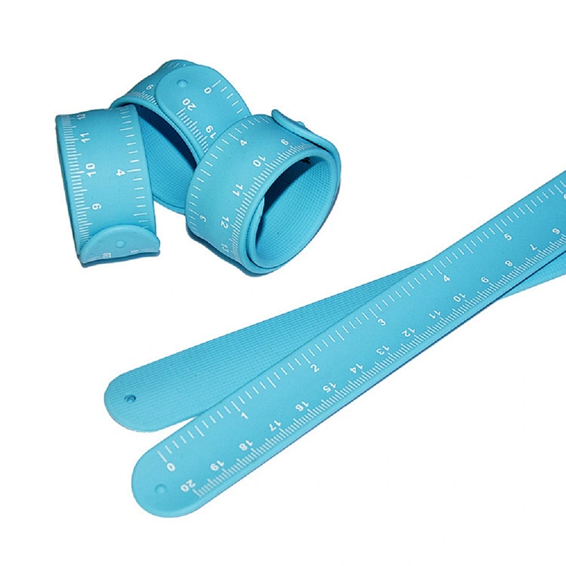 Silicone rubber slap ruler bracelet wristband for kids and office work