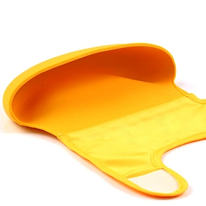 Waterproof Silicone Roll Up Bib with Comfort-Fit Fabric Neck
