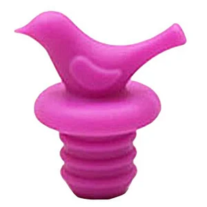 Little Bird Silicone Wine Bottle Stopper Kit, Silicone Bottle Cork , Assorted Color Green Yellow Pink and Purple