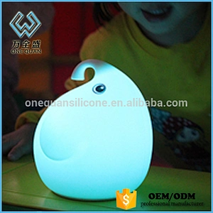 Most Popular Silica Gel Elephant Shape Silicone Animal Led Night Light For Kids Usb Charger