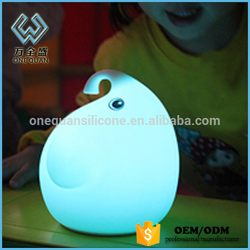 Most Popular Silica Gel Elephant Shape Silicone Animal Led Night Light For Kids Usb Charger