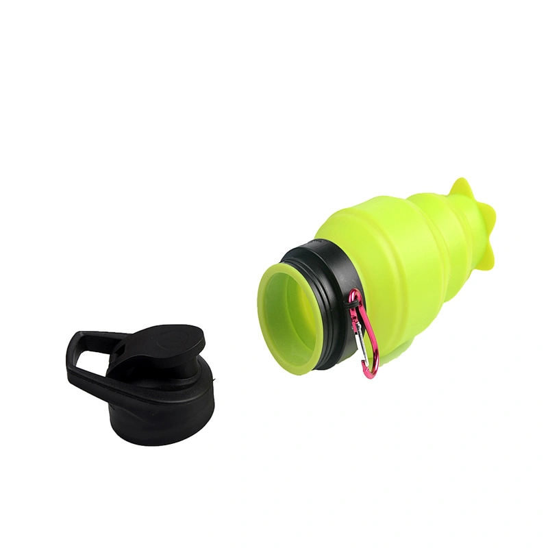 Portable 530ML Folding Silicone Water Bottle For Sports or Travel