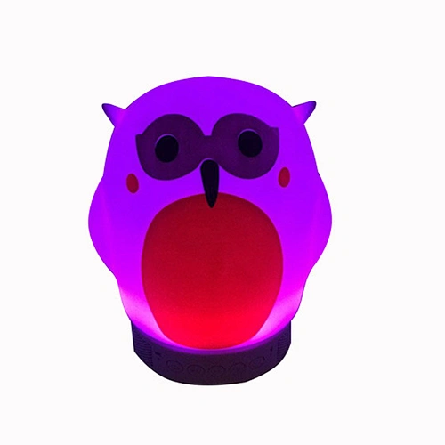 Colorful Owl Soft Baby Nursery Lamp,Electric and Battery Sleeping Light for Kids
