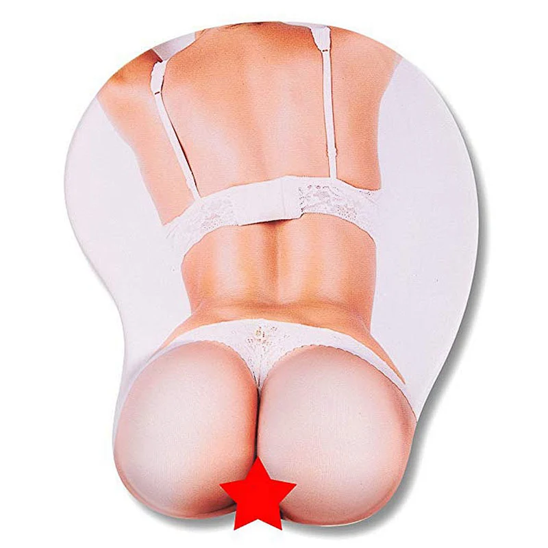 Mouse Pad with Wrist Support Gel - 3D  Silicone Mouse Pad, Nude Girl Mouse Pad with Butt Cushion