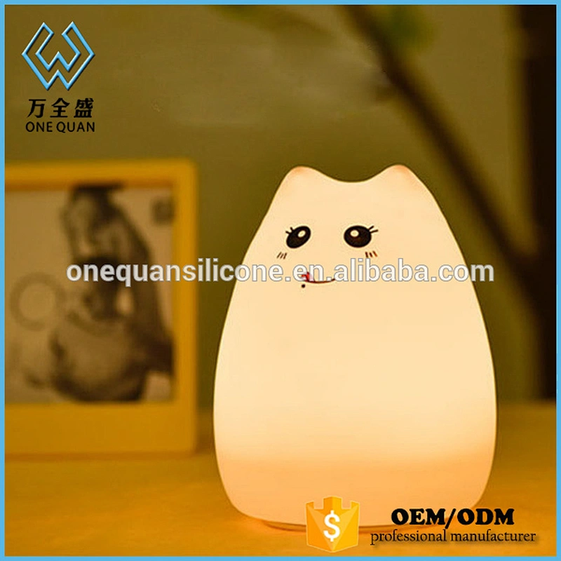 Silicone Pvc Led Cat Night Light With Color Change