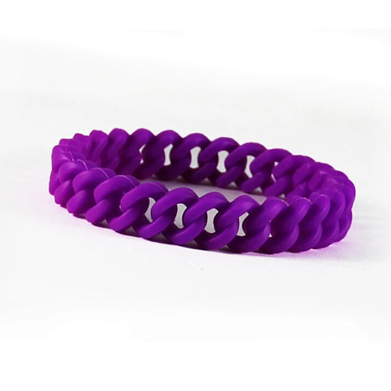 Wholesale Multicolor custom braided rubber bracelets / silicone braided bracelets
