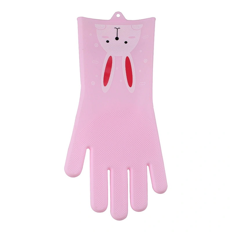 Magic Silicone Gloves with Wash Scrubber Latex free household cleaning gloves Dishwashing glove kitchen glove