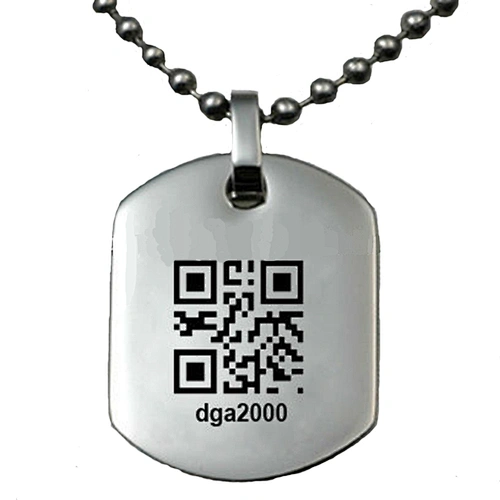 fashion Zinc Alloy blank dog tag with QR code,blank military dog tags