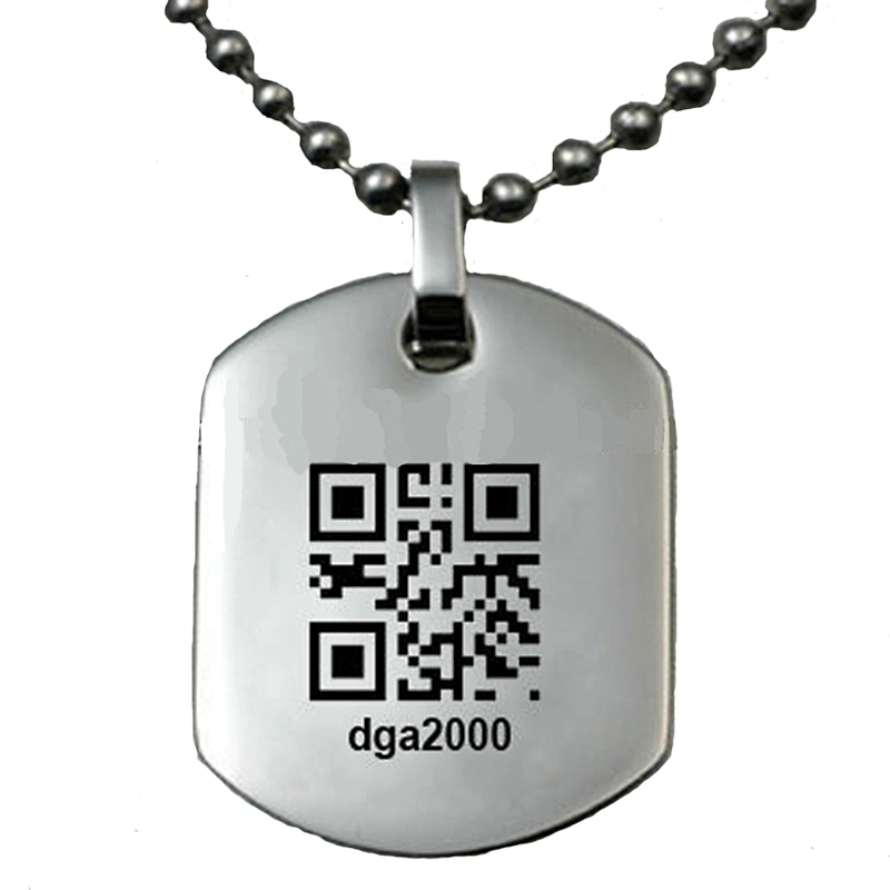 fashion Zinc Alloy blank dog tag with QR code,blank military dog tags
