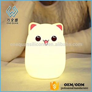 Creative Soft Silicone Cute Night Light Cartoon Bear Design and Sensitive Night Lamp Warm White & 7 LED Color