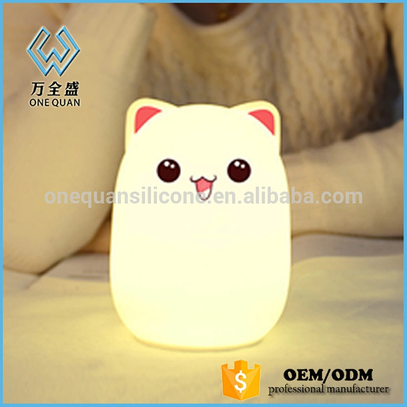 Creative Soft Silicone Cute Night Light Cartoon Bear Design and Sensitive Night Lamp Warm White & 7 LED Color