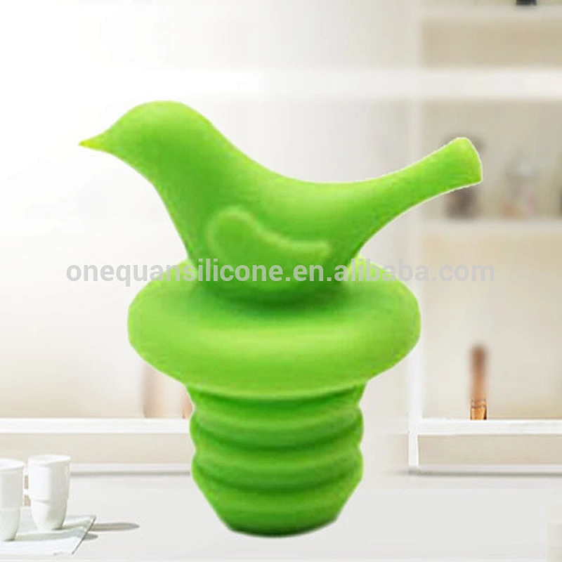Little Bird Silicone Wine Bottle Stopper Kit, Silicone Bottle Cork , Assorted Color Green Yellow Pink and Purple