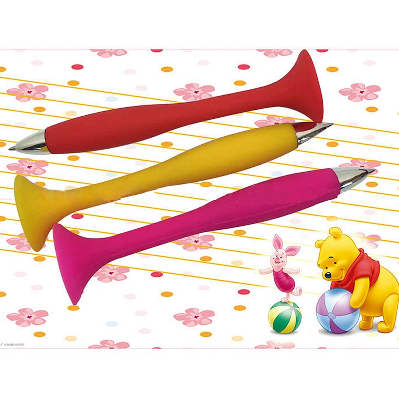 Customized logo silicone sucking disc ballpen