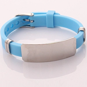 Stainless Steel Silicone Black Bracelet Wristband Punk Style Men Bracelet Simple Rubber Charm