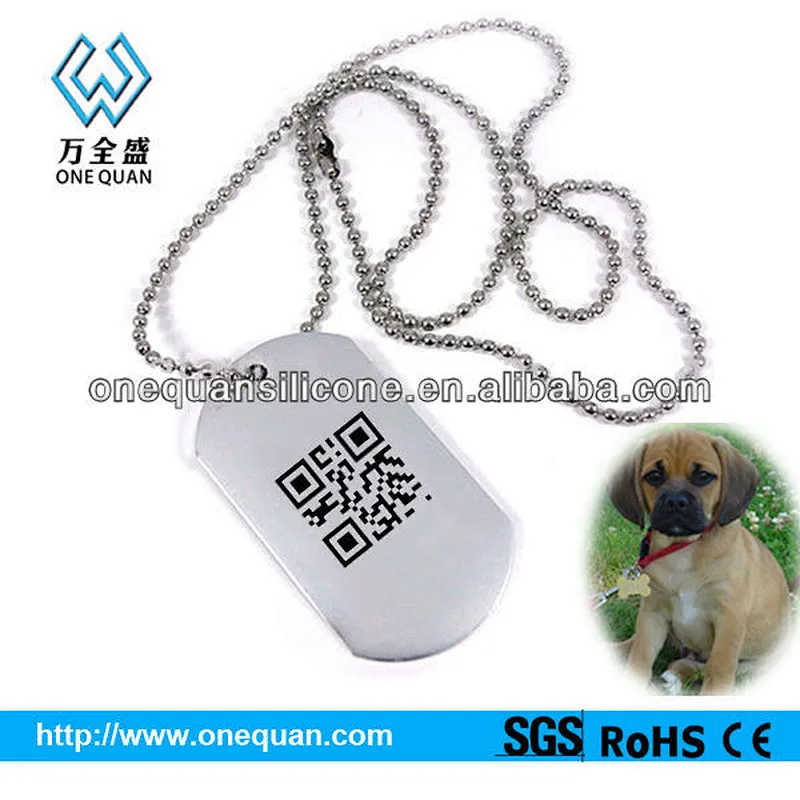 shenzhen manufacturer supply high quality dog tag with unique QR code laser engraving