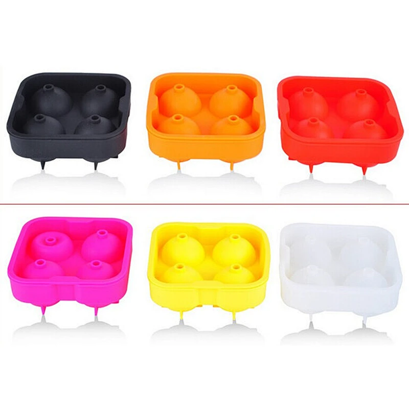 4 holes silicone ice ball mold/round ice ball tray/ ice ball maker