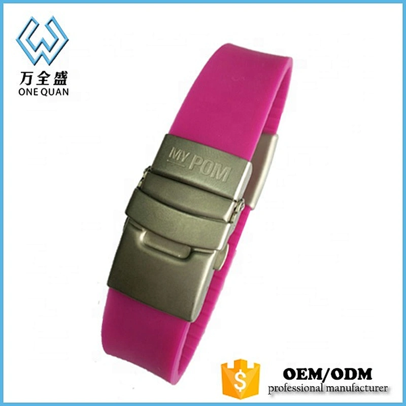 Wholesale Souvenir Stainless Steel Id Plate Silicone Bracelet