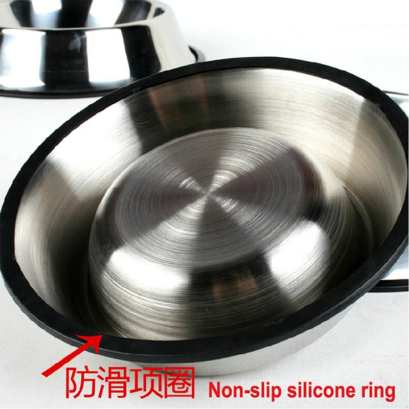 Stainless Steel Dog Bowl with Rubber Base for Small/Medium/Large Dogs Pet feeder