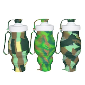 wholesale silicone travel foldable water bottles
