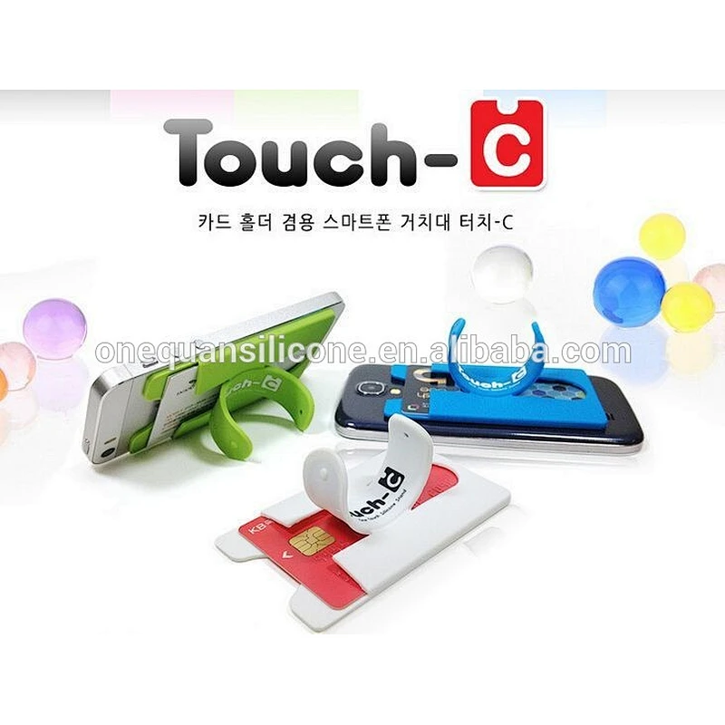 New silicone Touch C slap mobile phone stand with mobile phone back card holder
