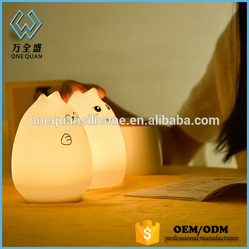 Silicone Pvc Led Cat Night Light With Color Change
