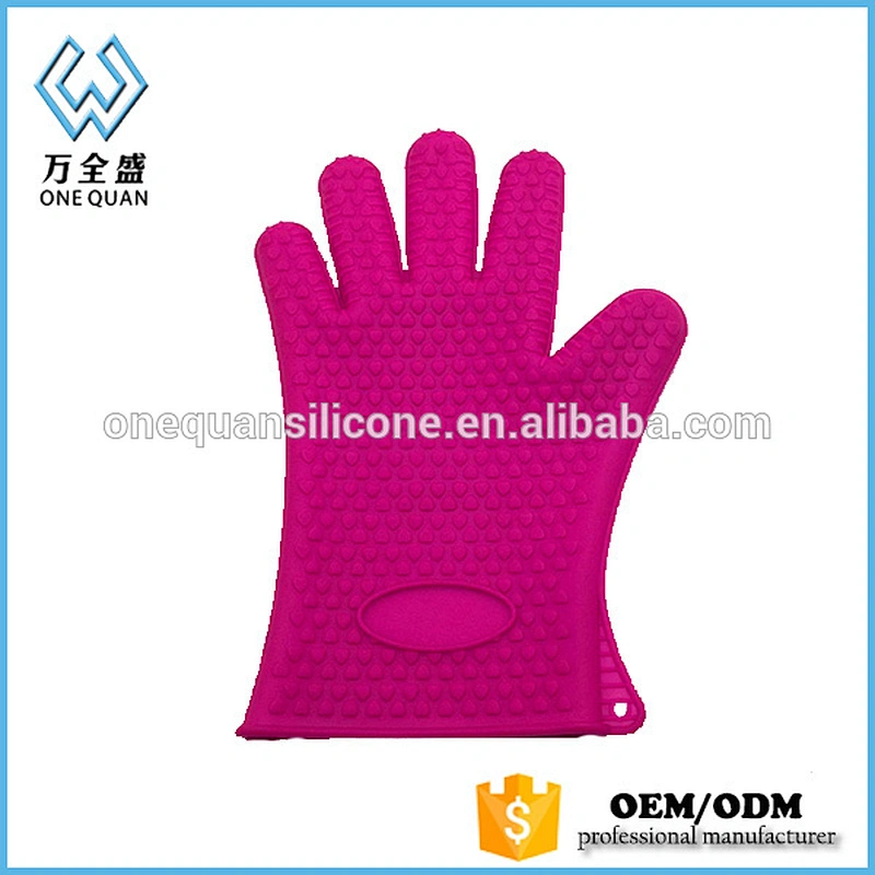 High Quality Heat Resistant Silicone Bbq Glove With Fingers Insulated