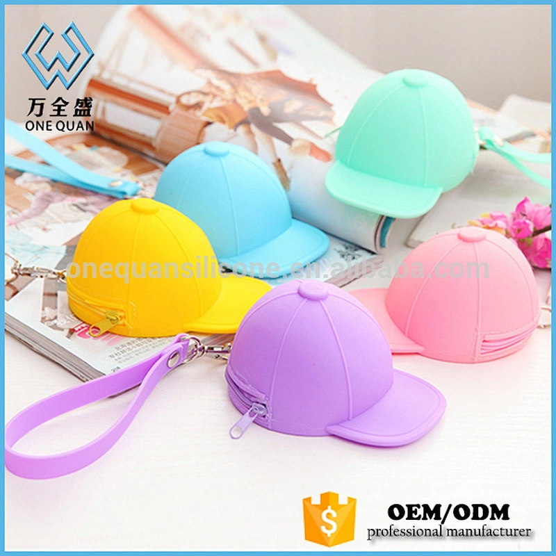 Lovely hat shape silicone custom coin purse Bag  for gifts