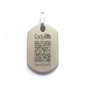 fashion Zinc Alloy blank dog tag with QR code,blank military dog tags