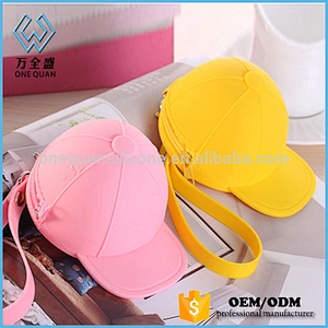 Lovely hat shape silicone custom coin purse Bag  for gifts