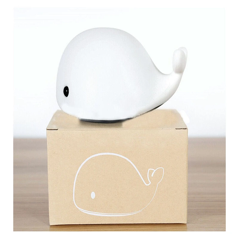 Whale Shape 7 Colors Emergency Light Rechargeable Night Baby Lamp