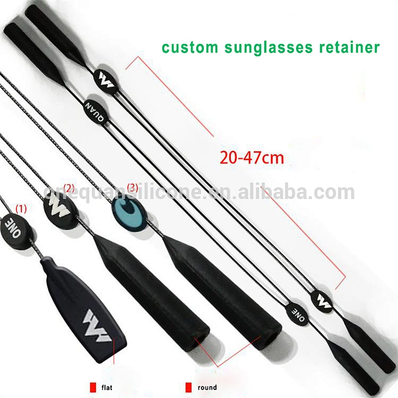 Adjustable fashion silicone eye glasses strap, sunglasses retainer, silicone glasses cord