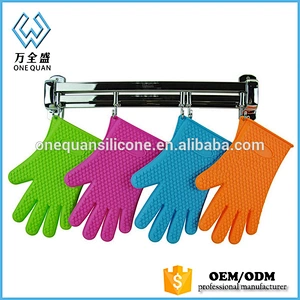 High Quality Heat Resistant Silicone Bbq Glove With Fingers Insulated