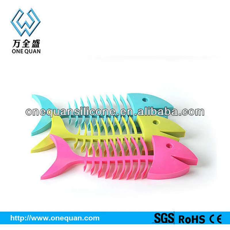 wholesale multi colors custom fish bone shape silicone soap mould,soap dish for shower