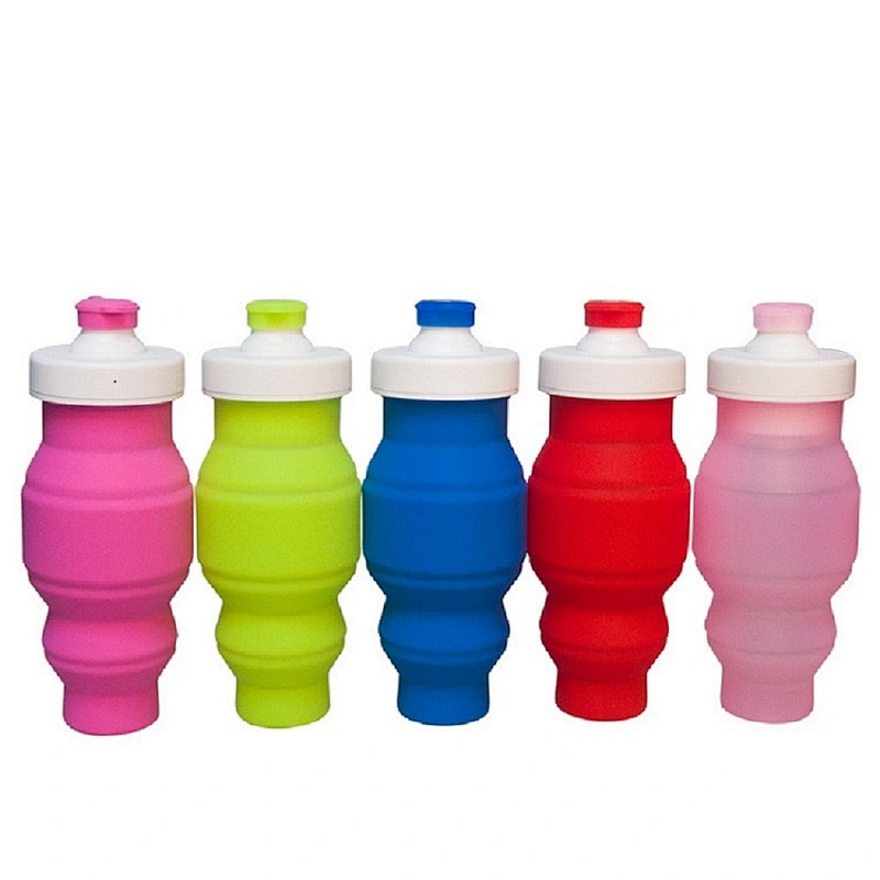 Custom wholesale outdoor silicone foldable clear water bottle for sport