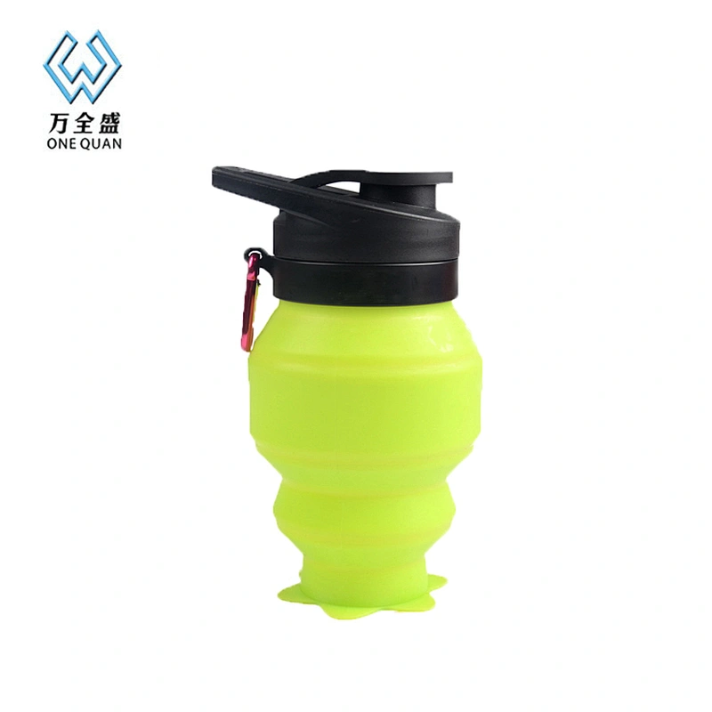 Portable 530ML Folding Silicone Water Bottle For Sports or Travel