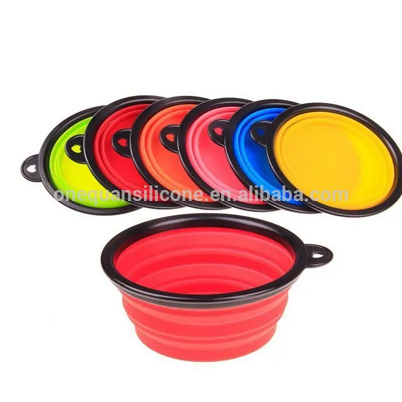 Collapsible Dog Bowl Food Grade Silicone BPA Free FDA Approved Foldable Expandable Cup Dish for Pet Cat Food Water Feeding Por
