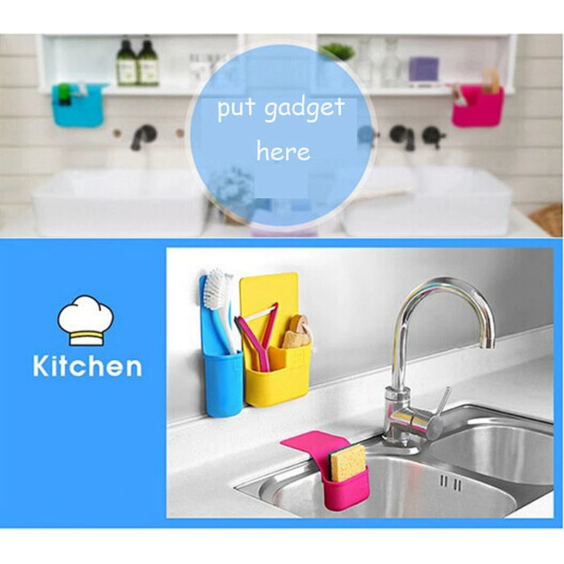 eco-friendly Silicone kitchen bathroom hanging storage box