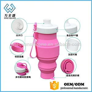 wholesale silicone travel foldable water bottles
