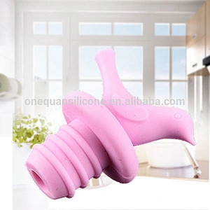 Little Bird Silicone Wine Bottle Stopper Kit, Silicone Bottle Cork , Assorted Color Green Yellow Pink and Purple