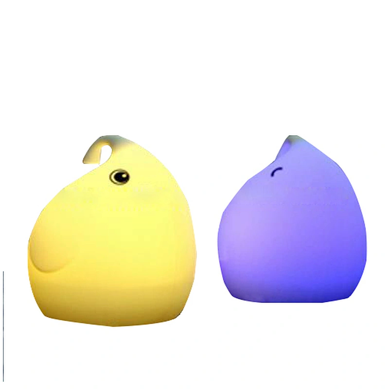 Most Popular Silica Gel Elephant Shape Silicone Animal Led Night Light For Kids Usb Charger