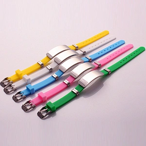 Stainless Steel Silicone Black Bracelet Wristband Punk Style Men Bracelet Simple Rubber Charm