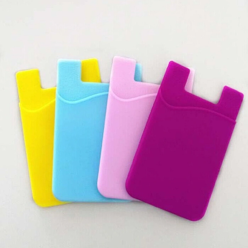 Sticky waterproof silicone mobile phone business card holder multiple bag