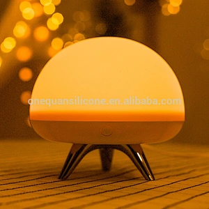 Silicone Colorful Children Night Light USB Rechargeable Sensitive Tap Control Beside LED Table Lamp with Warm White