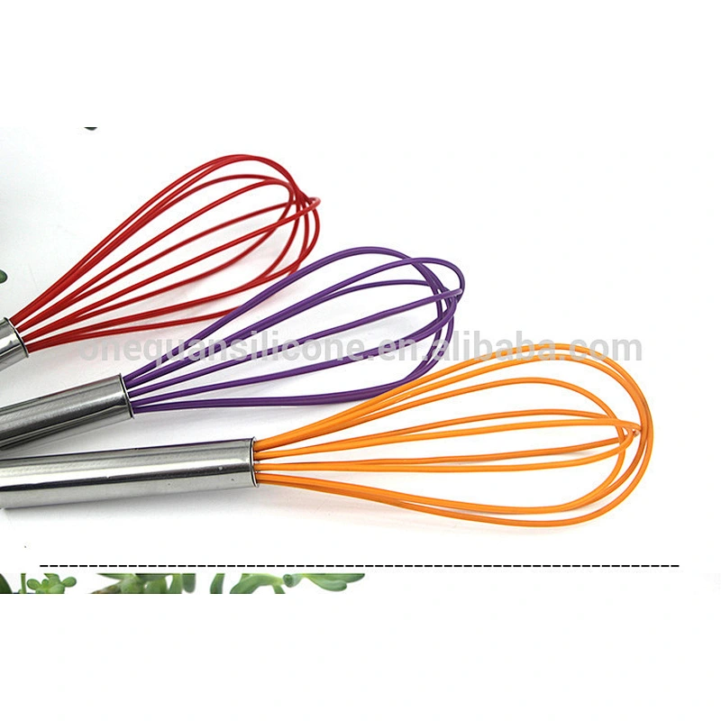 Food Grade silicone whisk with stainless steel handle