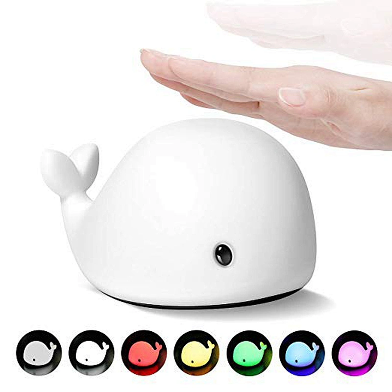 Whale Shape 7 Colors Emergency Light Rechargeable Night Baby Lamp
