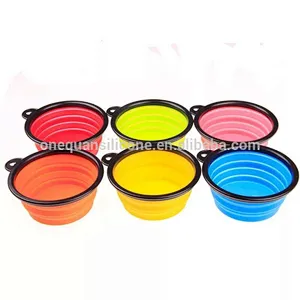 Collapsible Dog Bowl Food Grade Silicone BPA Free FDA Approved Foldable Expandable Cup Dish for Pet Cat Food Water Feeding Por