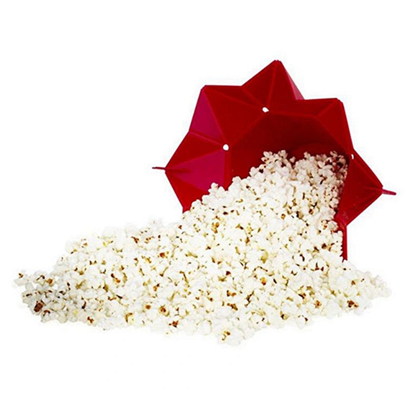 Microwave Air Popcorn Popper - Silicone Popcorn Maker Bowl for Home - Free of PVC & BPA - Healthy Instant Kernels Popping - Save